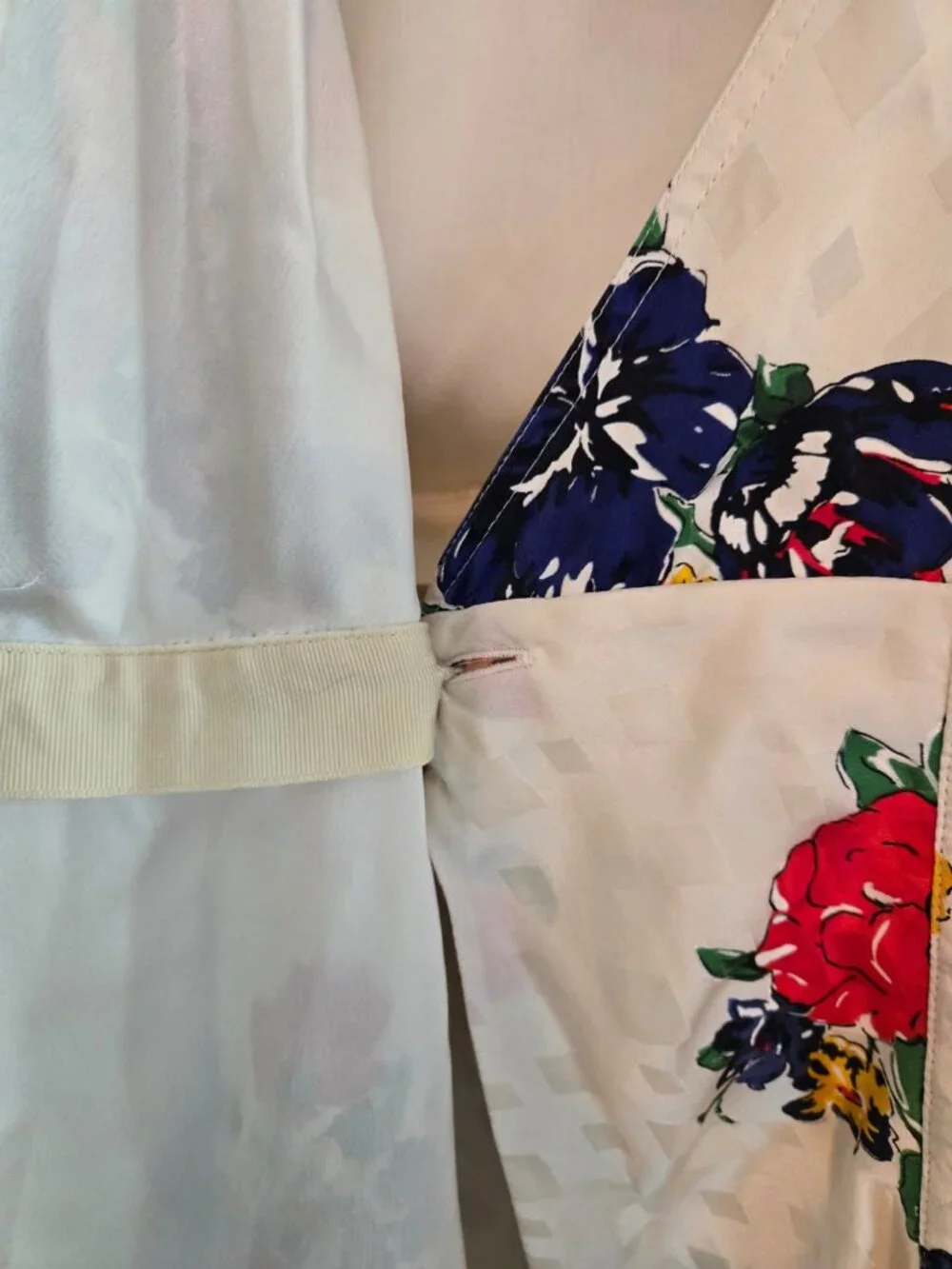 Tory Burch Silk Ivory Floral Wrap Silk Dress
